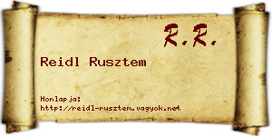 Reidl Rusztem névjegykártya